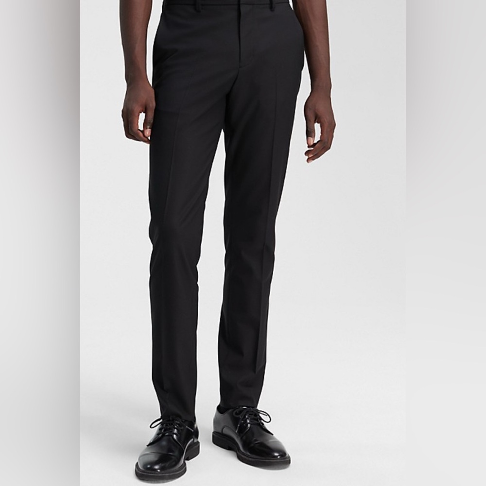 Calvin Klein Black Slim Fit Dress Pants 33x32 Men’s Stretch Work Office Trousers